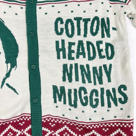 ELF Will Farrell Ninny Muggins Ugly Holiday Cardigan Grandpa Sweater Men’s Large - Picture 6 of 9
